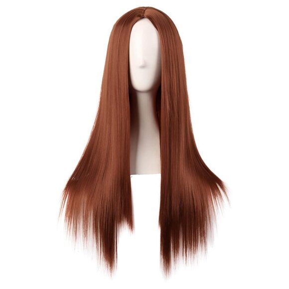 Women Special Long Straight Synthetic Wig Ginger Orange - Picture 1 of 4